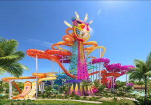 Vista aérea del muelle de cruceros de Mahahual, que será renovado por la inversión de Royal Caribbean.