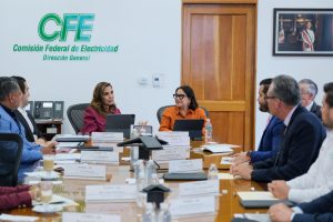 La gobernadora Mara Lezama y la directora de la CFE, Emilia Esther Calleja, durante su encuentro en la Ciudad de México.