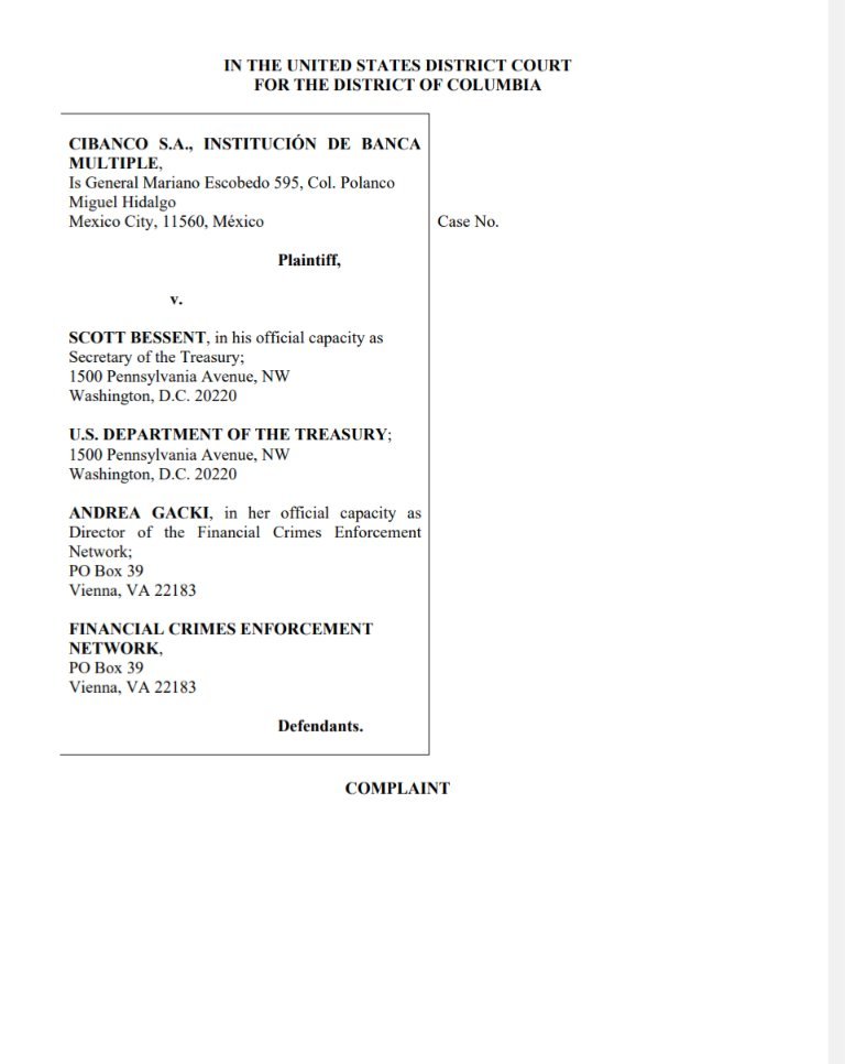 CIBanco, una de las instituciones mexicanas señaladas por Estados Unidos en un caso de presunto lavado de dinero.