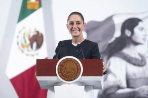La presidenta Claudia Sheinbaum Pardo en su conferencia matutina.