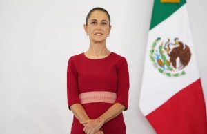 La presidenta Claudia Sheinbaum Pardo, durante su conferencia en Chetumal.