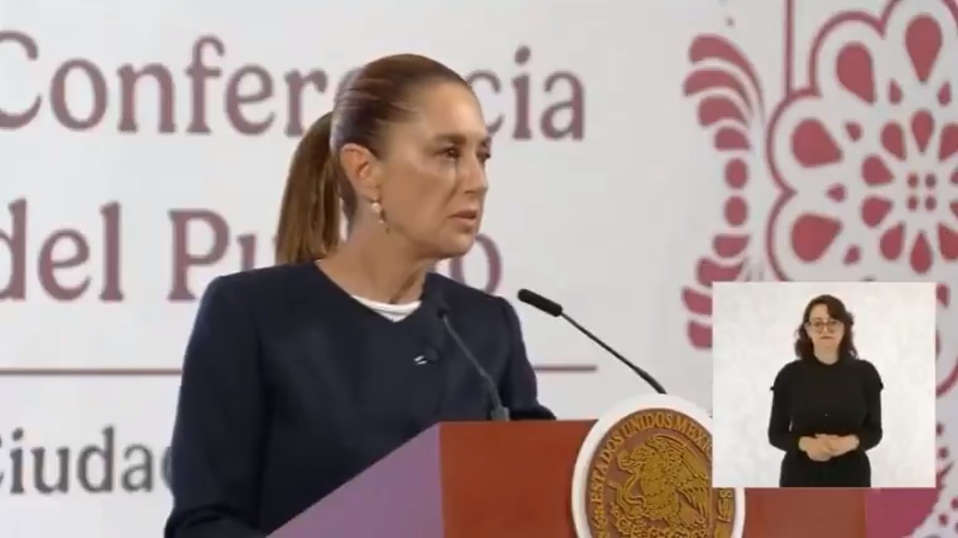 La presidenta Claudia Sheinbaum durante su conferencia matutina.