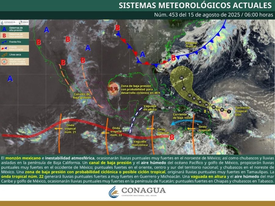 Las lluvias acompañadas de vientos fuertes son la constante hoy en el estado.