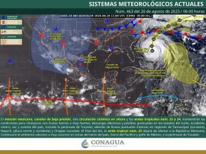 La entrada de humedad hacia la península de Yucatán traerá lluvias y chubascos a la región, elevando la sensación de calor.