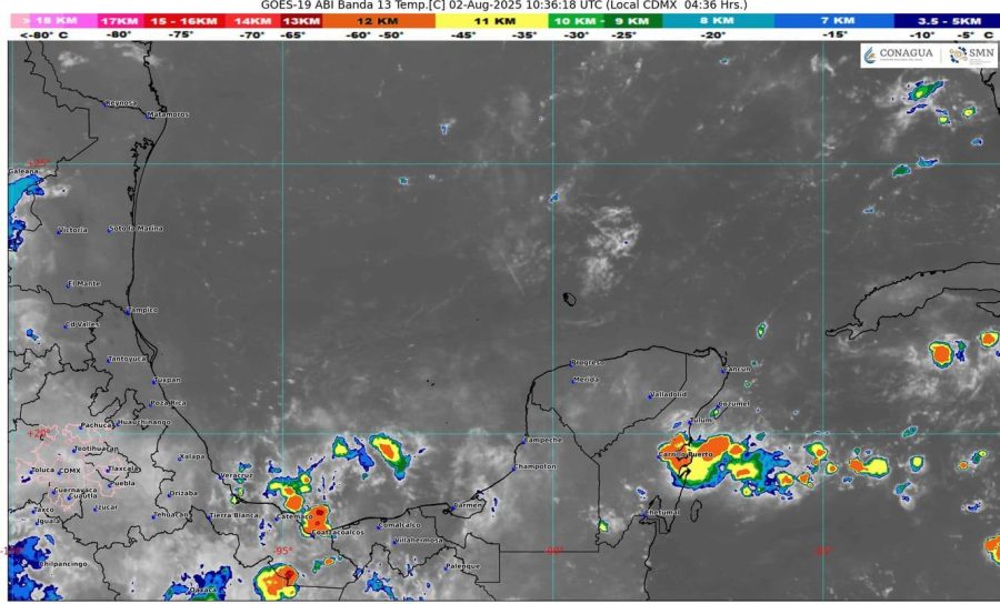 Lluvias en Cancún. El pronóstico del tiempo en Quintana Roo prevé lluvias fuertes y actividad eléctrica a lo largo del día debido a la onda tropical 19.