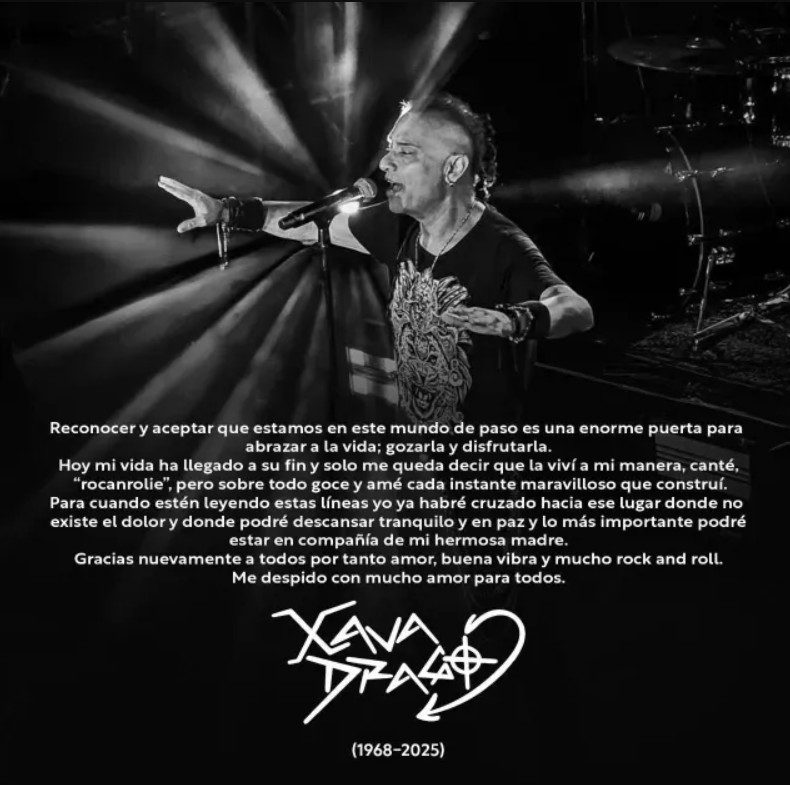 Una foto de Xava Drago en un concierto, el cual fue el último que ofreció antes de su enfermedad.