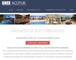 Cancún será sede del foro GNEX 2025. La industria de tiempos compartidos en Cancún discutirá tendencias y oportunidades de negocio.