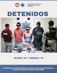 Elementos de la Secretaría de Seguridad Ciudadana patrullan una zona de Cancún durante el operativo.