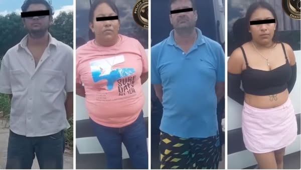 Una patrulla de la Policía Estatal de Campeche vigila el perímetro durante el operativo en Champotón.