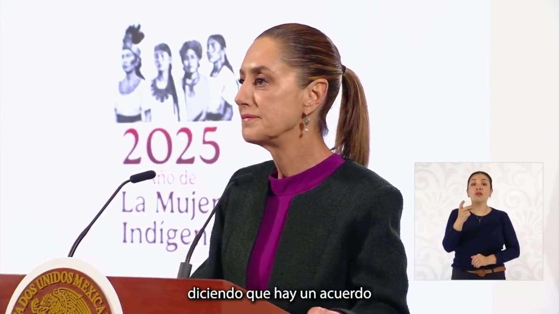 La presidenta Claudia Sheinbaum durante su conferencia de prensa matutina.