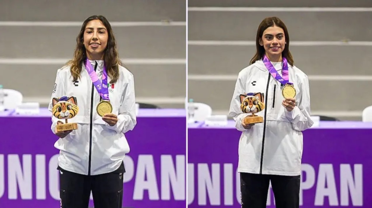Andrea Mariana Zambrano Montiel celebra su victoria en el podio.