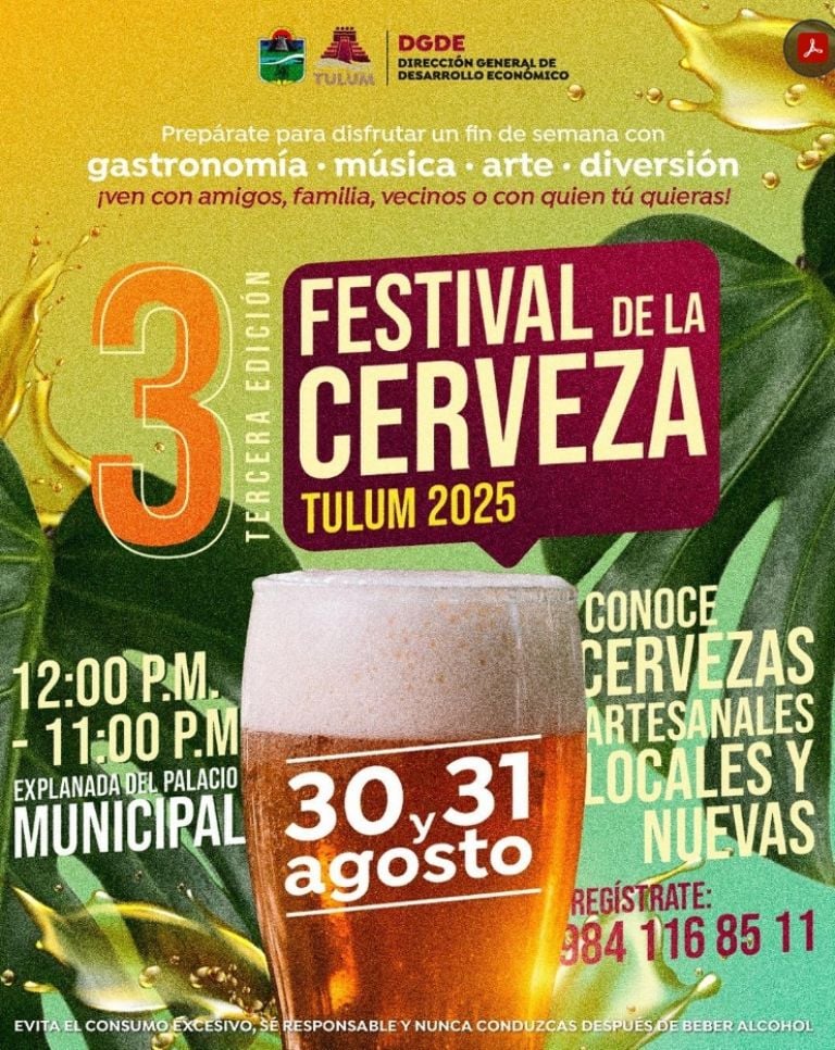 La tercera edición del festival de la cerveza de Tulum busca impulsar la economía local a través de una celebración con stands, música y arte.