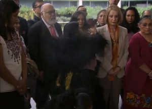La senadora Edith López Hernández durante la ceremonia.