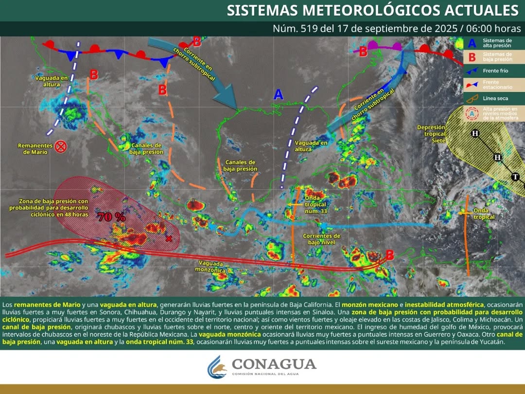 Las intensas lluvias pueden generar encharcamientos e inundaciones en zonas bajas, por lo que se recomienda evitar transitar por esas áreas.