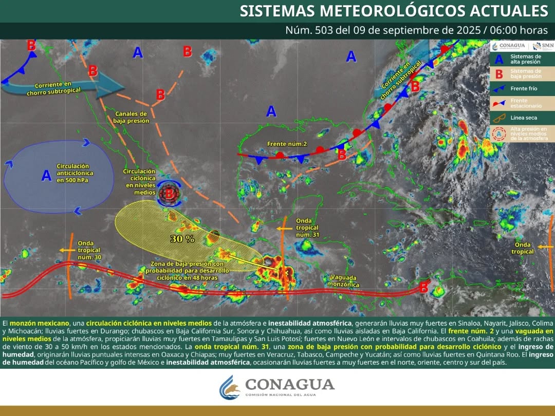 El cielo parcialmente nublado es una de las características del clima en la península de Yucatán en esta temporada.