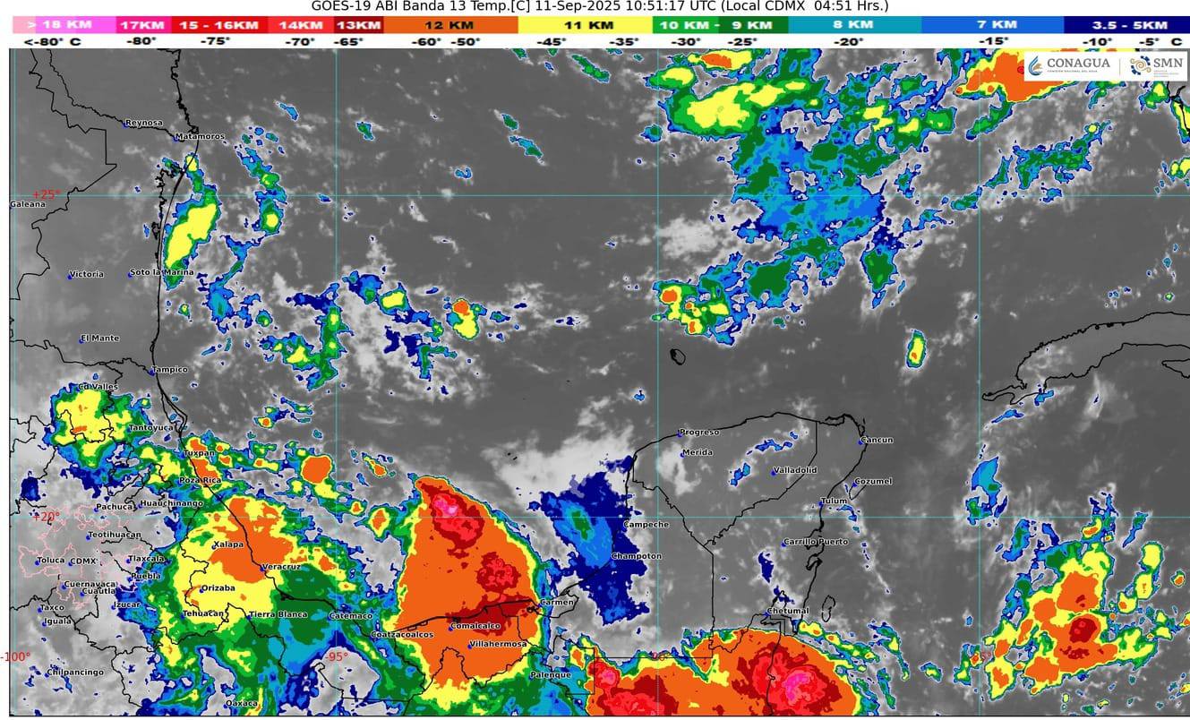 Se esperan chubascos y lluvias fuertes en el estado de Quintana Roo.