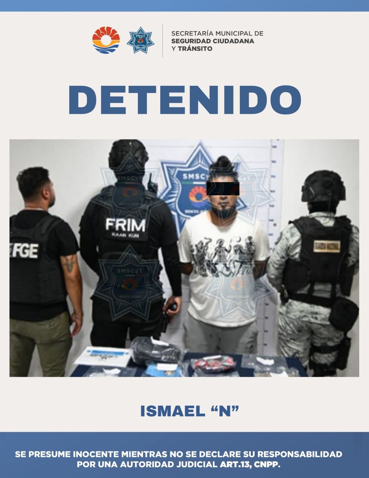 Guardia Nacional refuerza la vigilancia en Cancún.