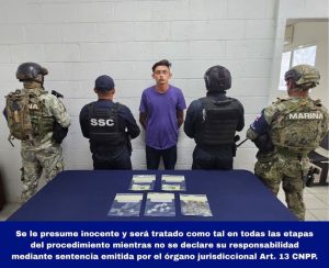 Las bolsas confiscadas a Freddy Jonathan "N" contenían diversas sustancias ilícitas.