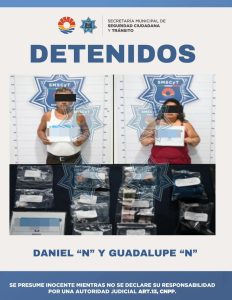 Las autoridades detuvieron a un hombre y una mujer en Cancún.