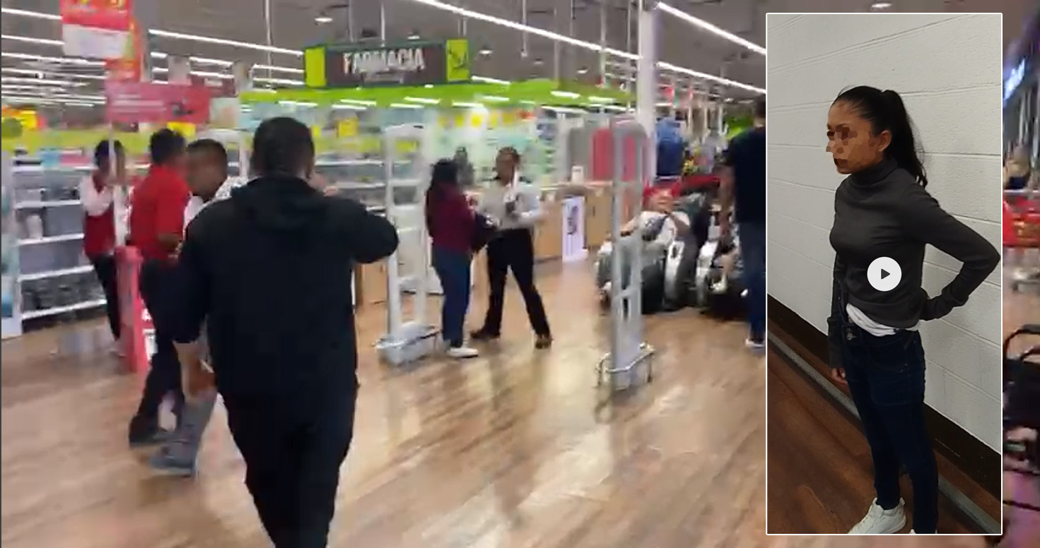 Cámaras de seguridad detectaron a farderos en Soriana Huayacán.