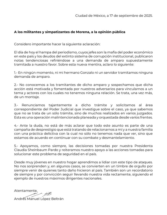 Niega amparo López Beltrán y acusa a sus adversarios