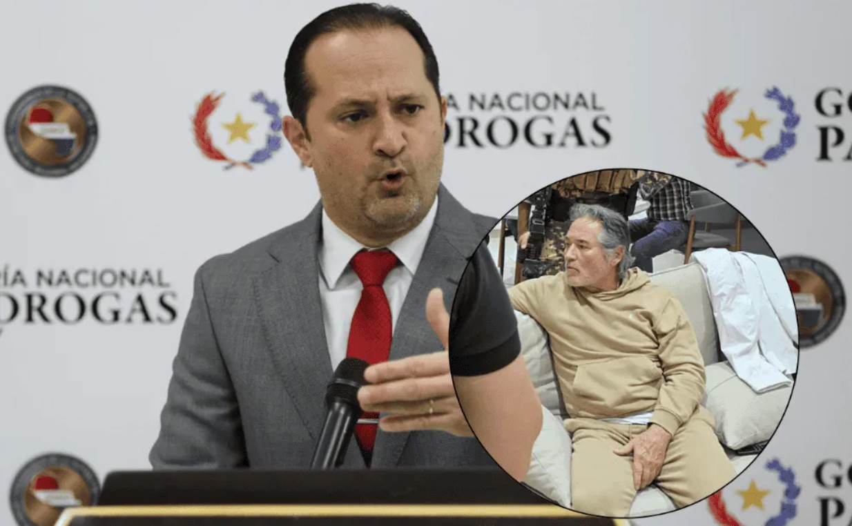 Autoridades de Paraguay presentan a Hernán Bermúdez Requena tras su captura.