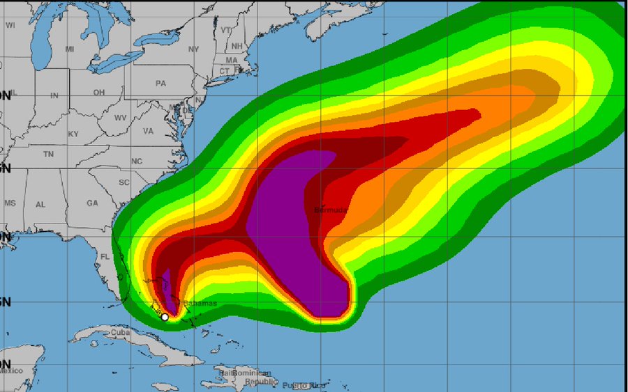 La depresión tropical se convirtió en tormenta imelda huracán proyectado que afectará con marejadas a la costa este de Estados Unidos.