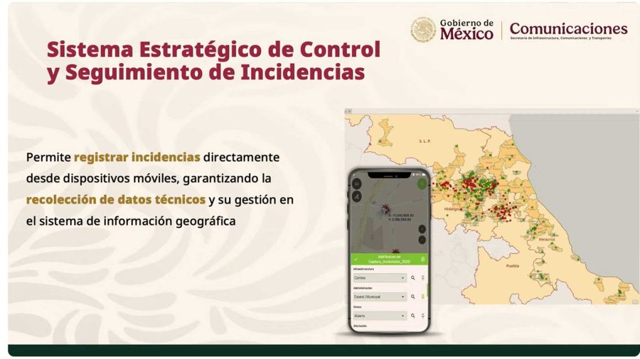 El Secretario Jesús Esteva informa en Palacio Nacional sobre el avance en la rehabilitación de caminos.