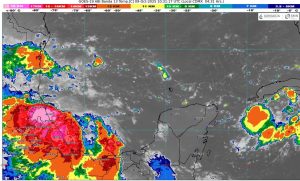 Cielo parcialmente nublado sobre Cancún durante la mañana del jueves.