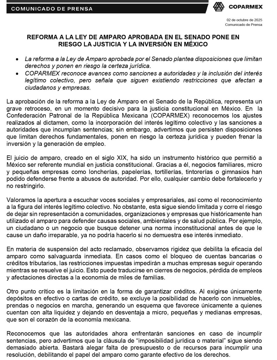 La Reforma a la Ley de Amparo pone en riesgo un instrumento histórico de la justicia constitucional mexicana.