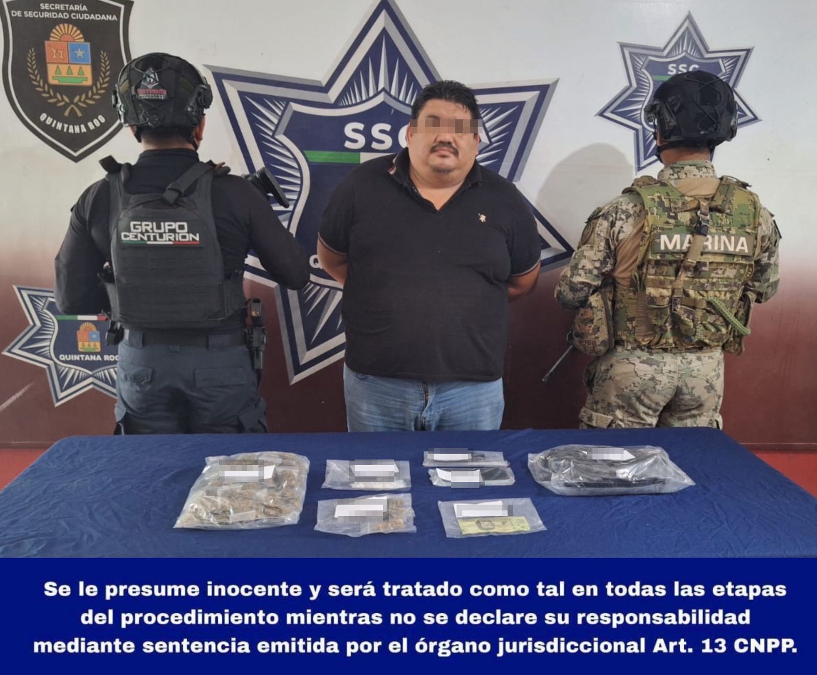 Agentes del Grupo Centurión detuvieron al presunto implicado en Cancún.