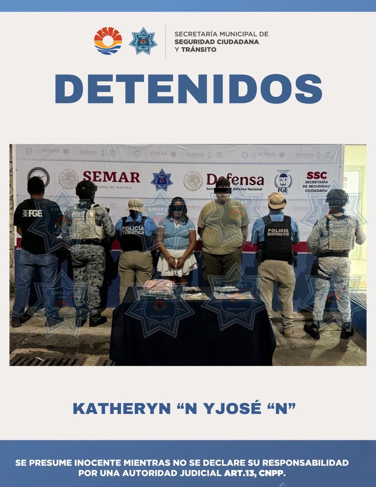 Elementos de la Guardia Nacional y policías municipales participaron en la detención.