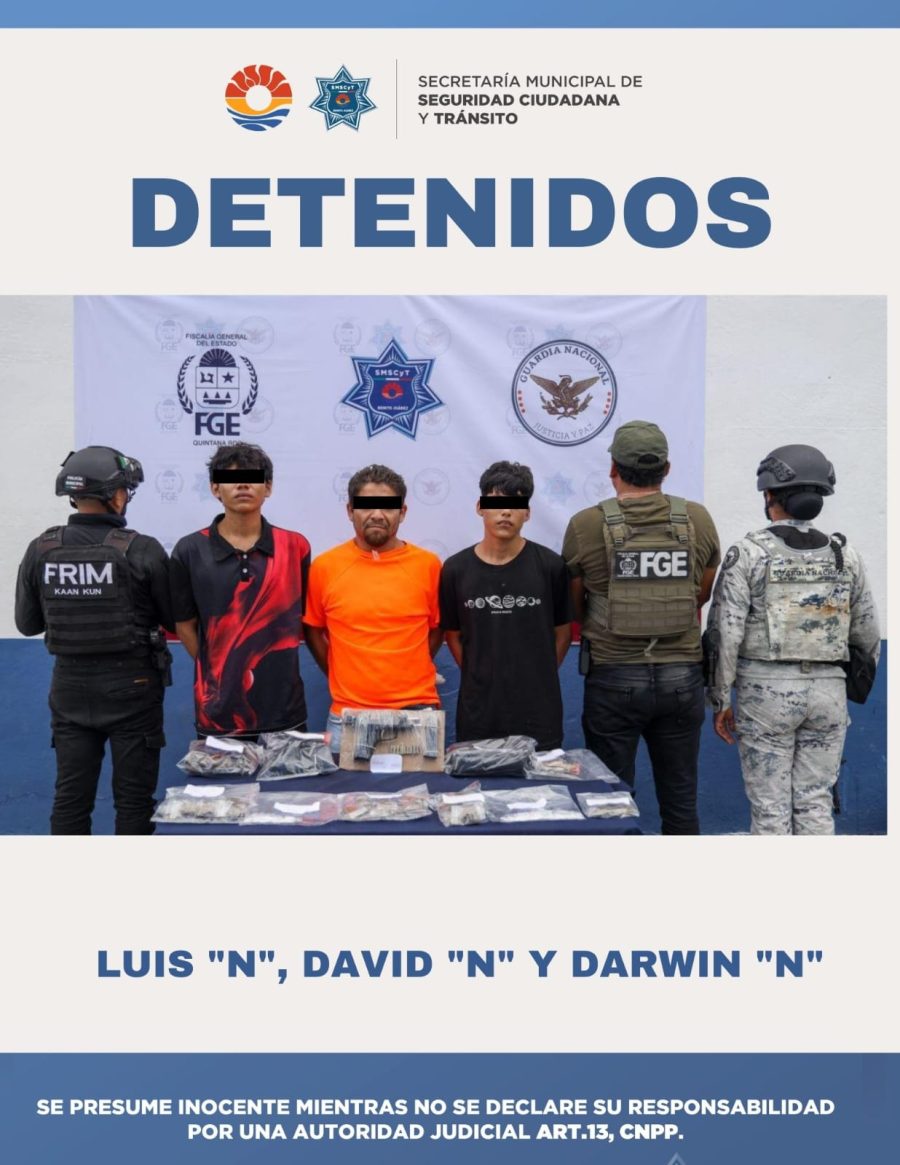 Elementos de la Guardia Nacional y FGE en el operativo Blindaje Cancún.