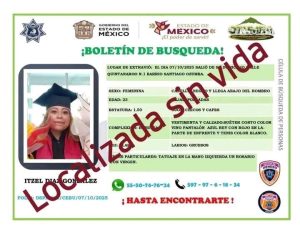 El cuerpo de Itzel Díaz González fue hallado en una cisterna en Edomex.