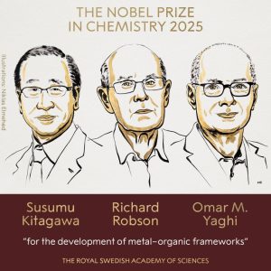 Los científicos Kitagawa, Robson y Yaghi son reconocidos con el Nobel Química estructuras metal-orgánicas.
