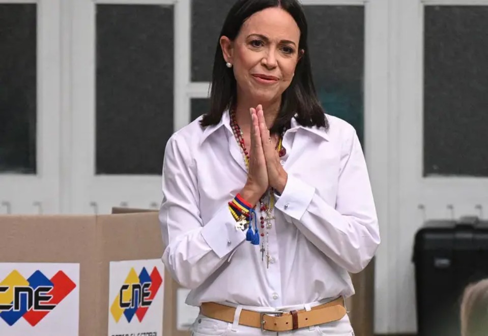 María Corina Machado reacciona con sorpresa a la noticia de su Nobel de la Paz.