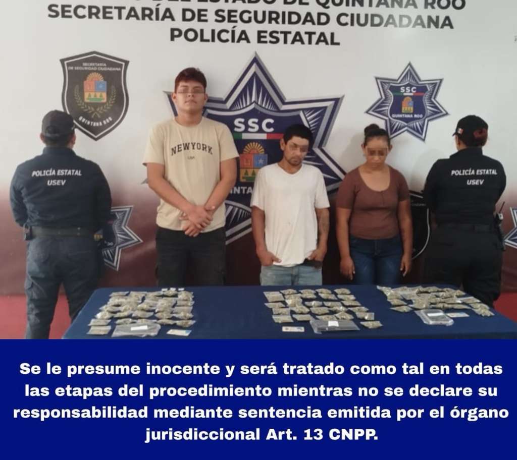 Elementos de la SSC realizaron la inspección de los presuntos implicados en delitos contra la salud.