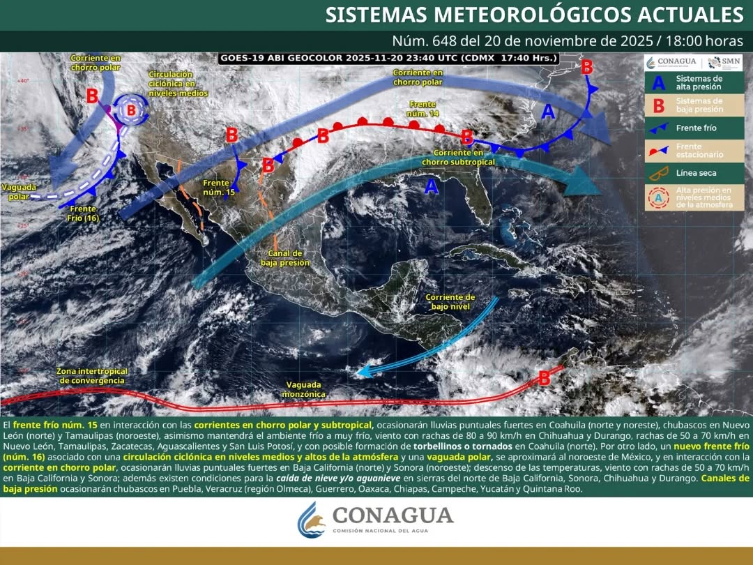 La humedad del Mar Caribe provocará un incremento de nublados y lluvias ligeras en la península.
