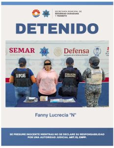 Elementos de la SMSCyT realizando labores de vigilancia en el operativo Blindaje Cancún.