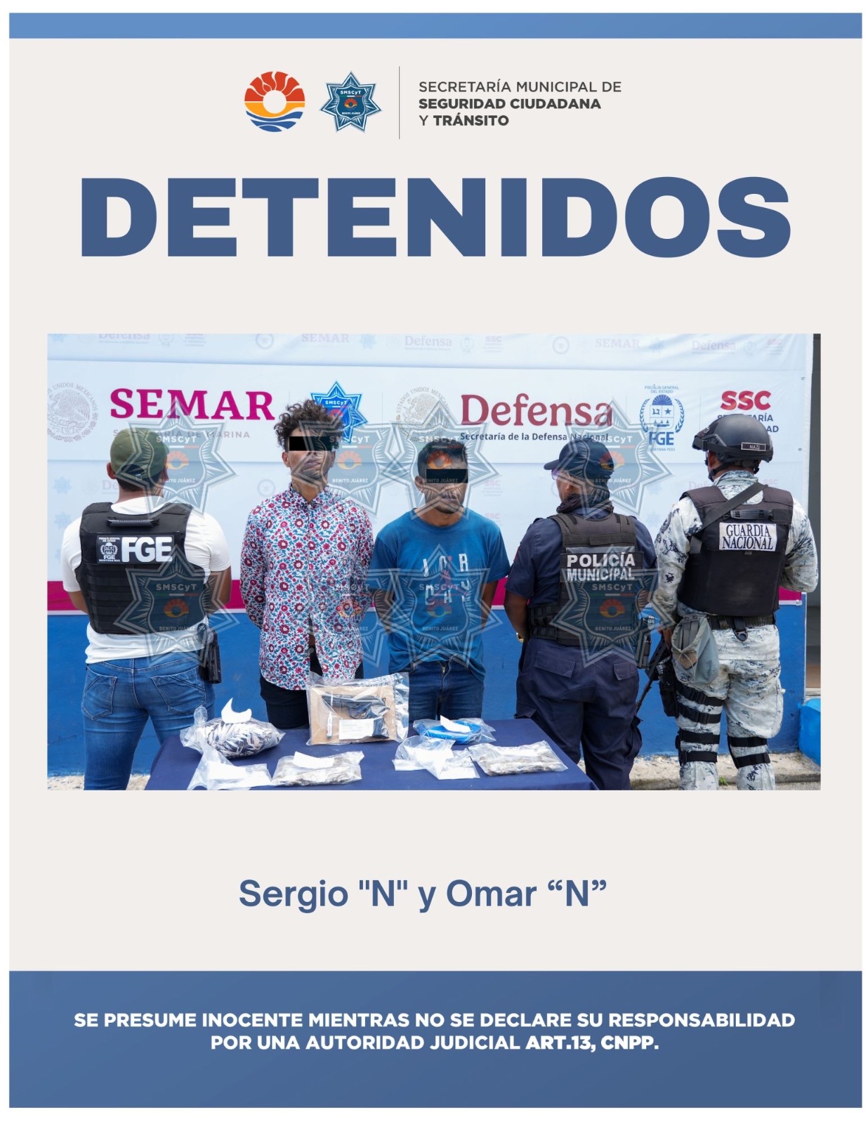 Los detenidos se encuentran a disposición de la Fiscalía General del Estado.