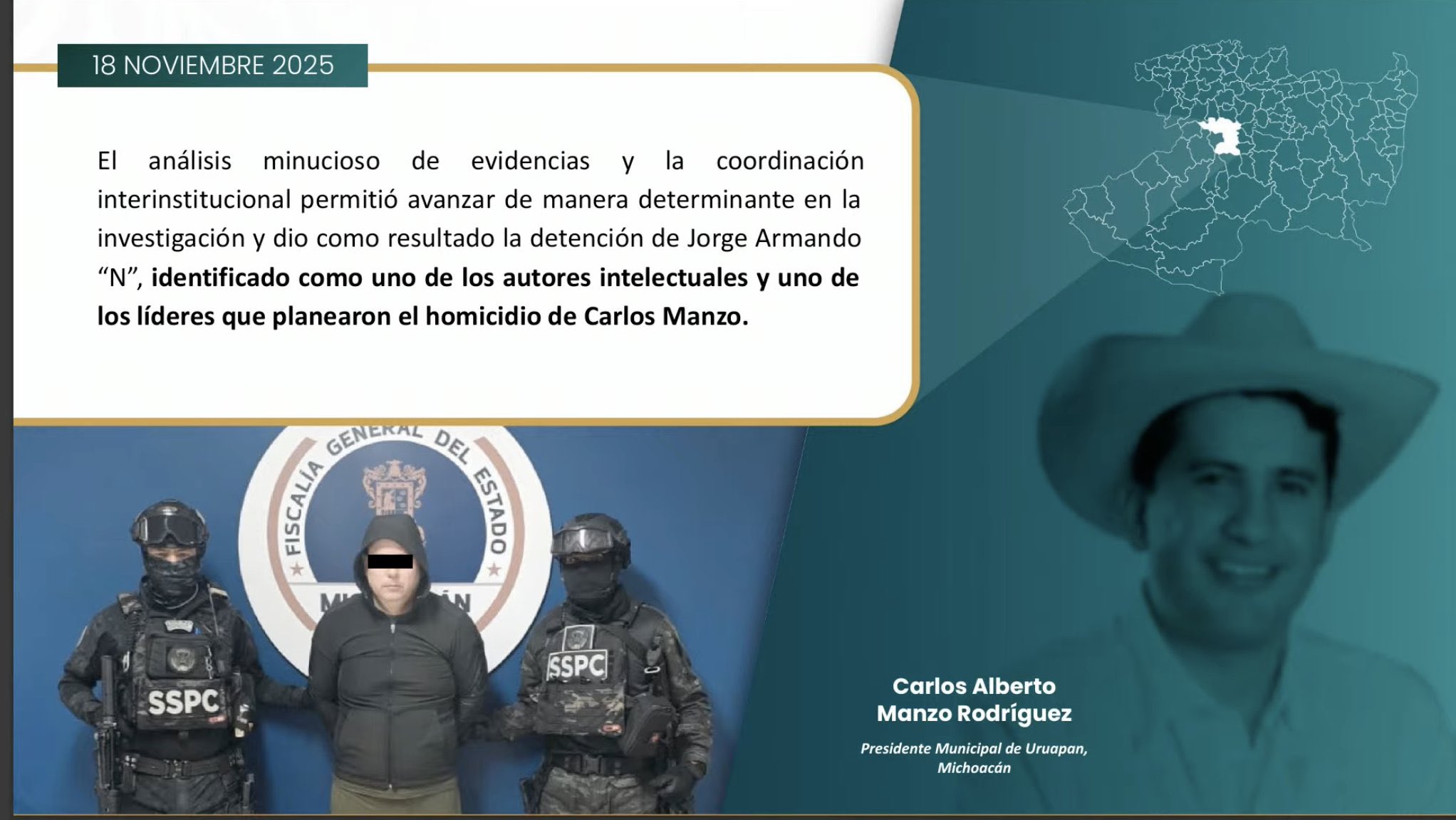 Omar García Harfuch informó sobre los avances en la investigación en Palacio Nacional.