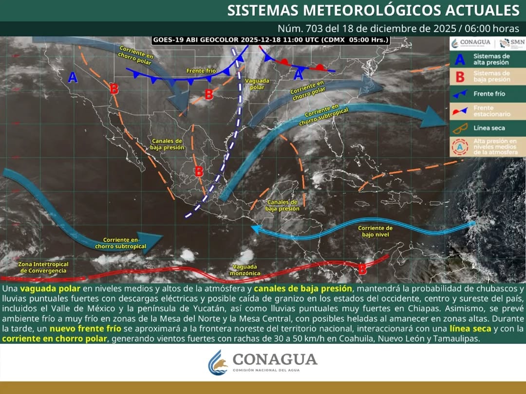 El cielo nublado y las lluvias fuertes predominan en la zona sur de Quintana Roo durante este jueves.