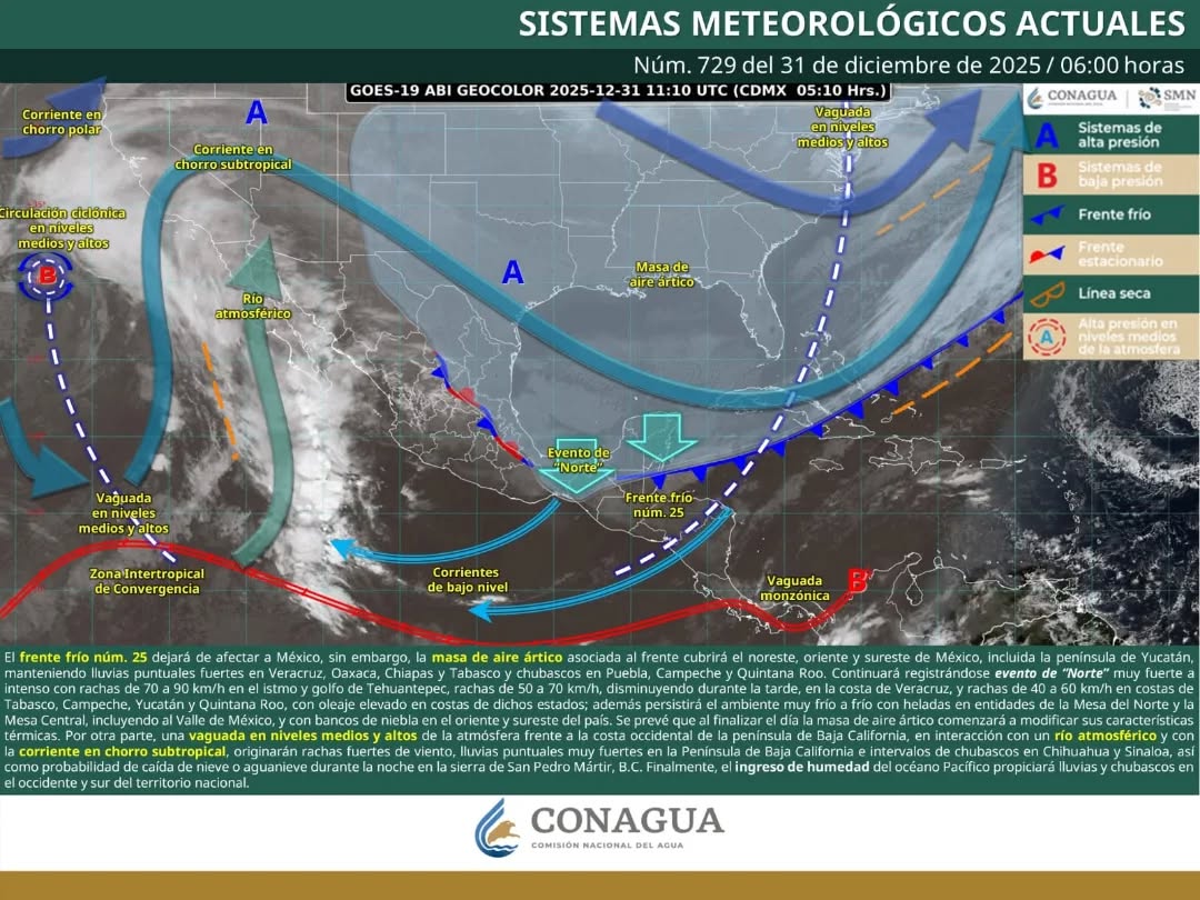 El oleaje en la costa norte de Quintana Roo alcanza los tres metros de altura debido al viento.