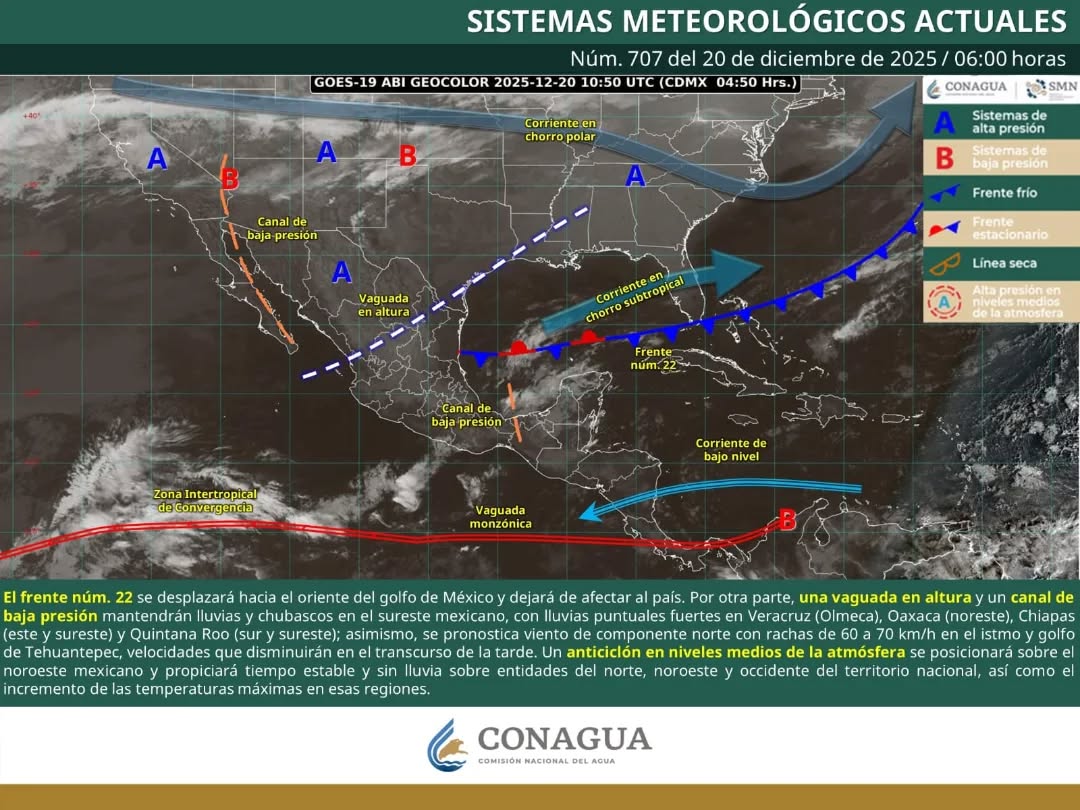 Las autoridades advierten sobre lluvias fuertes y actividad eléctrica en las costas del Caribe mexicano.