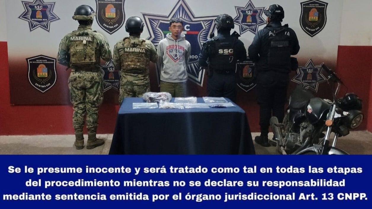 Francisco Yahir “N” enfrentará cargos por delitos contra la salud tras ser interceptado por la policía estatal y la Marina.