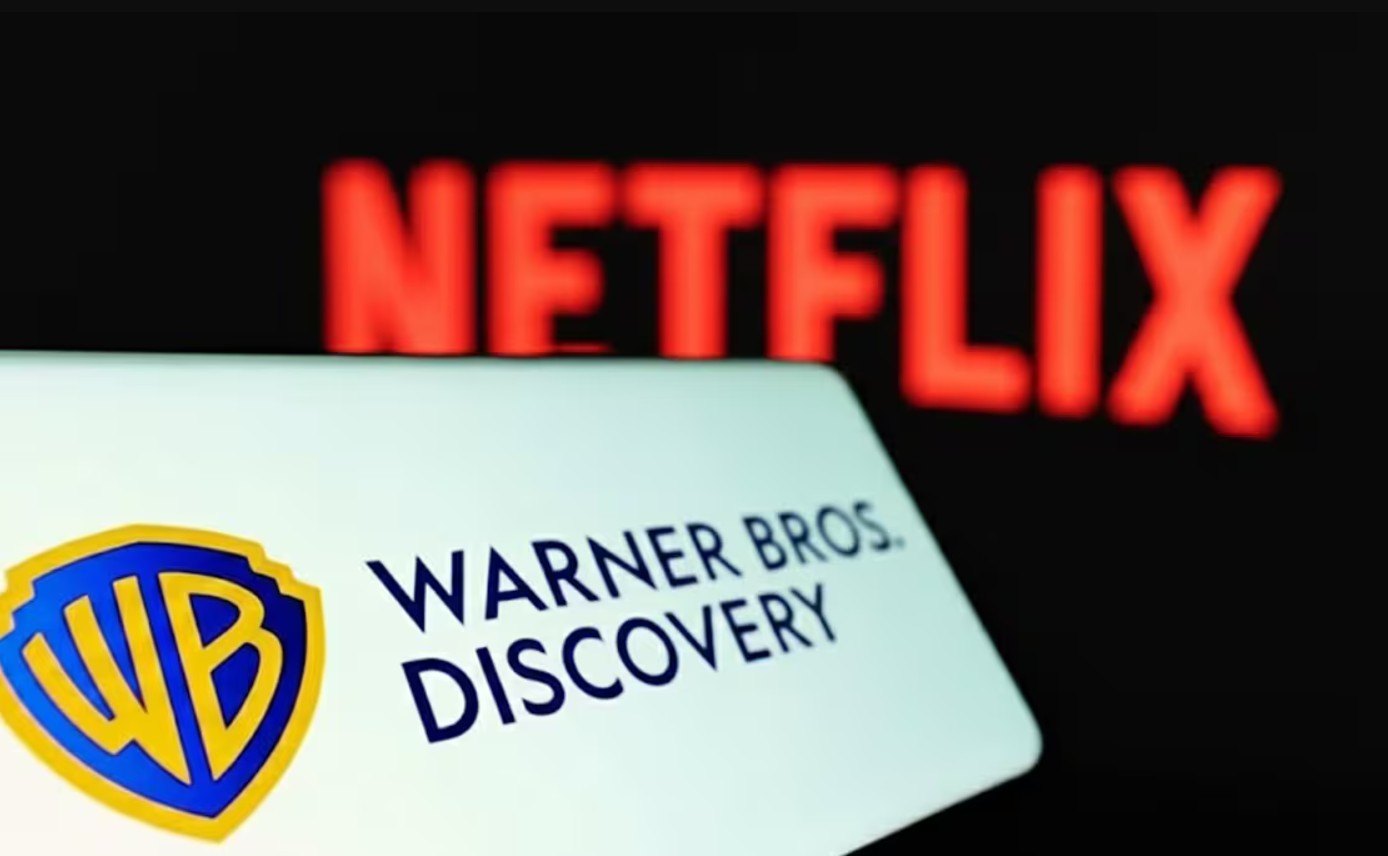 El logo de Warner Bros. Discovery, que pasará a formar parte del conglomerado de Netflix.