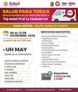 La gobernadora Mara Lezama anunció la ruta de las caravanas "Salud para tod@s" para esta semana.