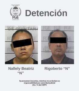 Agentes de la Fiscalía General del Estado colocan sellos de aseguramiento tras concluir las diligencias en Benito Juárez.