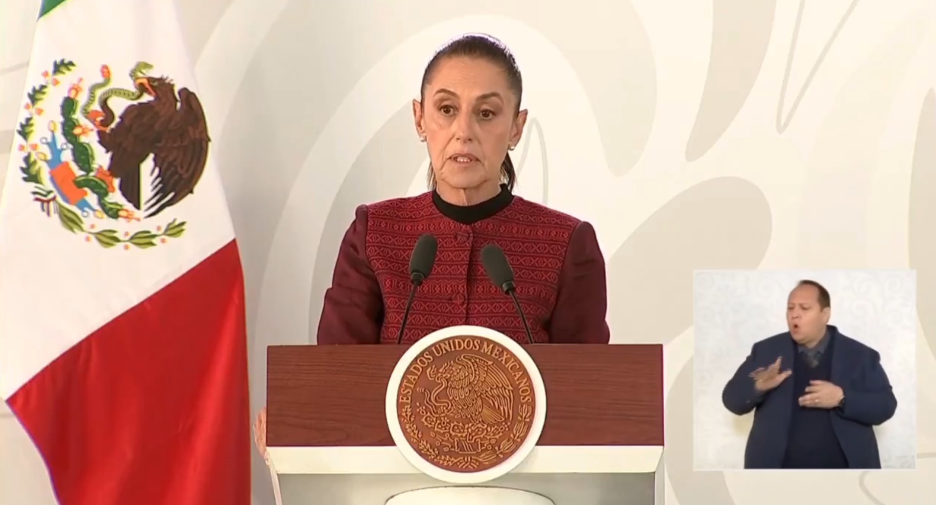 La Presidenta Claudia Sheinbaum durante su conferencia de prensa matutina celebrada en la ciudad de Tijuana.