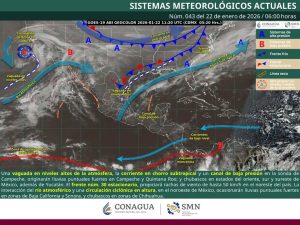 Las costas de Quintana Roo registrarán vientos de hasta 40 kilómetros por hora.